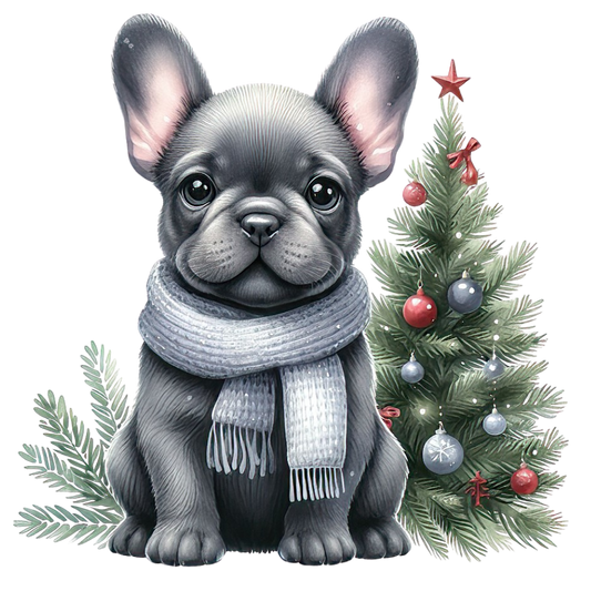 Französische Bulldogge Bügelbild Weihnachten #142