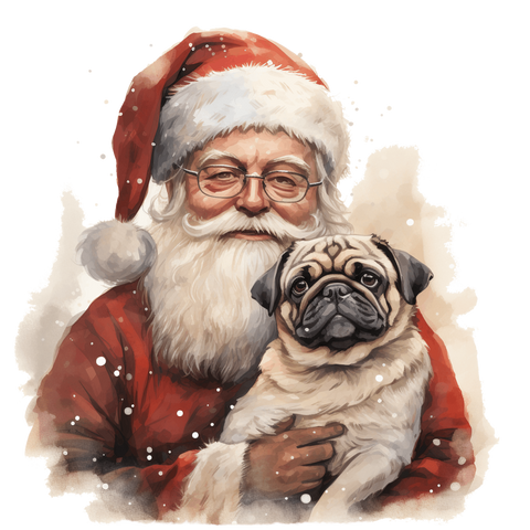 Mops Bügelbild Weihnachten #4