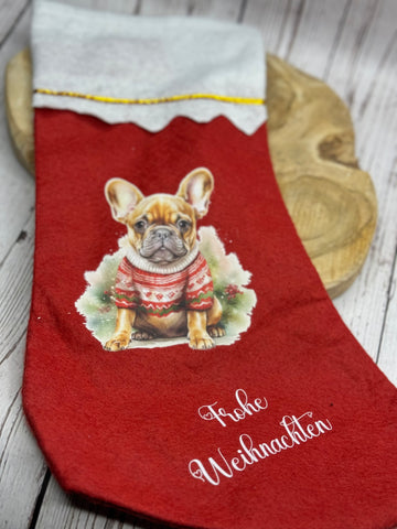 Französische Bulldogge Weihnachtssocke - Sale