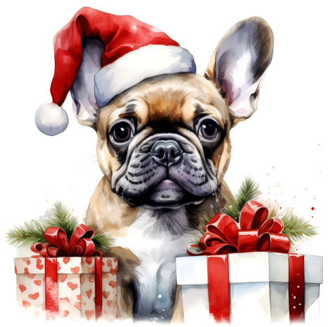 Französische Bulldogge Bügelbild Weihnachten #14
