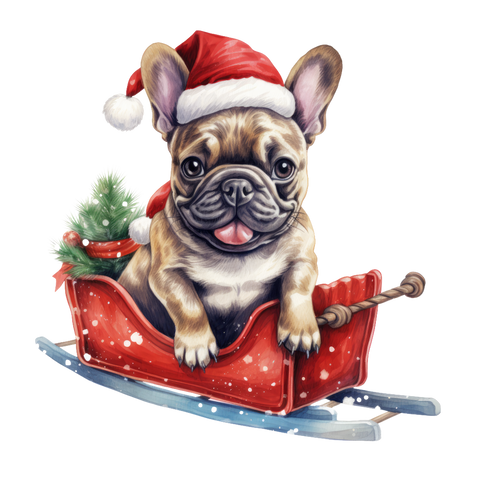 Französische Bulldogge Bügelbild Weihnachten #88