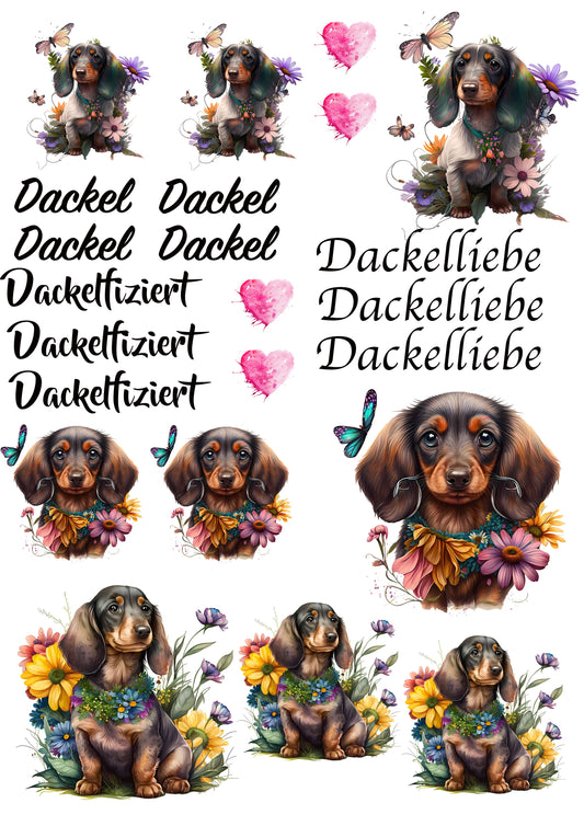 Dackel Wasserschiebefolie / Kerzentattoos #4