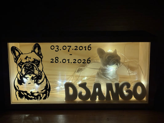 Französische Bulldogge Figur Holz Erinnerung #3