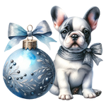 Französische Bulldogge Bügelbild Weihnachten #34