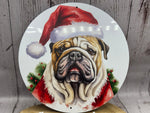 Englische Bulldogge Türschild / Dekoschild / Blechschild Weihnachten - Sale