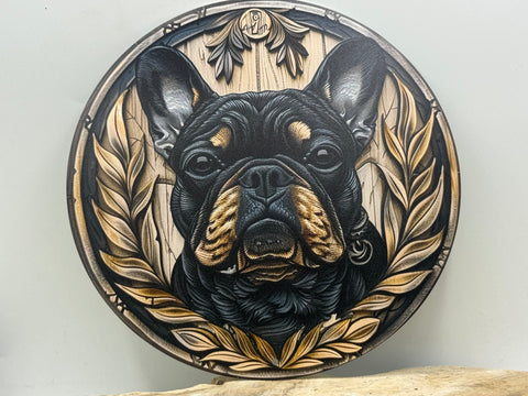 Französische Bulldogge Türschild / Dekoschild / Blechschild