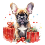 Französische Bulldogge Bügelbild Weihnachten #92
