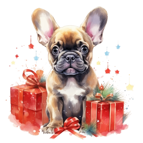 Französische Bulldogge Bügelbild Weihnachten #92