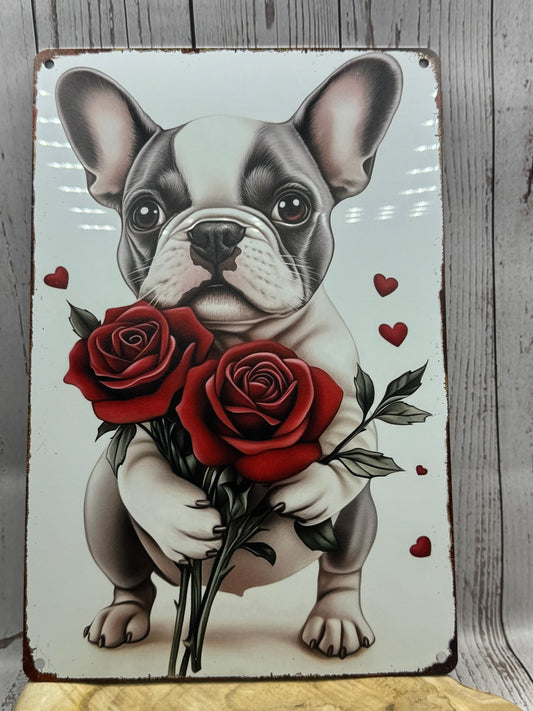 Französische Bulldogge Türschild / Dekoschild / Blechschild #133