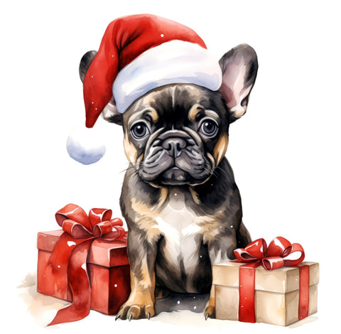 Französische Bulldogge Bügelbild Weihnachten #16