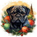 Mops Bügelbild Weihnachten #23