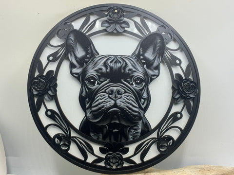 Französische Bulldogge Türschild / Dekoschild / Blechschild