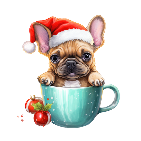 Französische Bulldogge Bügelbild Weihnachten #78