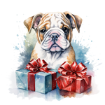 Englische Bulldogge Bügelbild Weihnachten #6