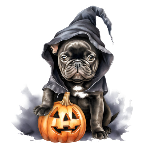 Französische Bulldogge Bügelbild Halloween #3