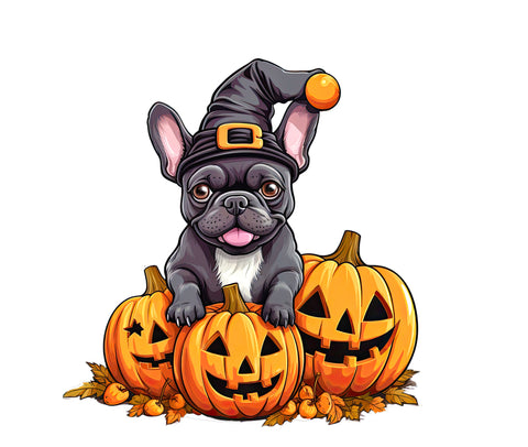 Französische Bulldogge Bügelbild Halloween #12