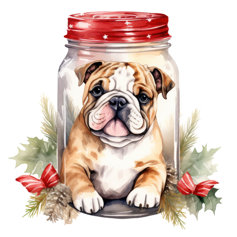 Englische Bulldogge Bügelbild Weihnachten #12