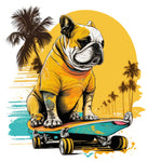 Englische Bulldogge Bügelbild Skater #1