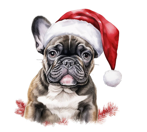 Französische Bulldogge Bügelbild Weihnachten #19