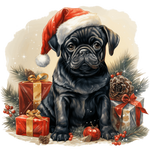 Mops Bügelbild Weihnachten #1