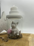 Französische Bulldogge Figur Teelichthalter