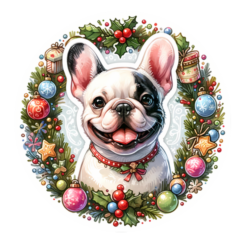 Französische Bulldogge Bügelbild Weihnachten #70