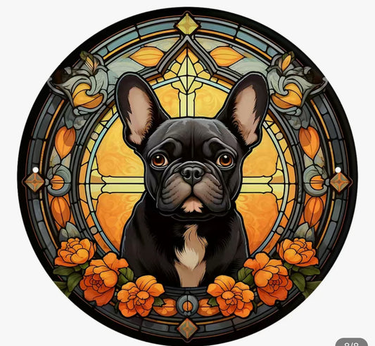 Französische Bulldogge Türschild / Dekoschild / Blechschild #5