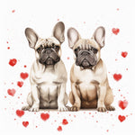 Französische Bulldogge Bügelbild Herzen #4