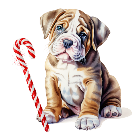 Englische Bulldogge Bügelbild Weihnachten #8