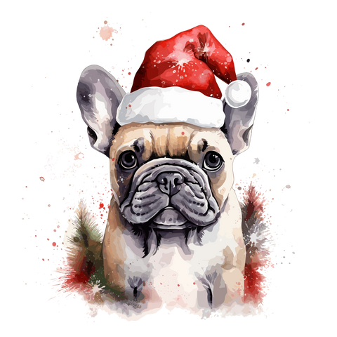 Französische Bulldogge Bügelbild Weihnachten #6