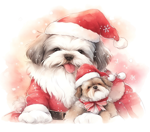 Shih Tzu Bügelbild Weihnachten #2