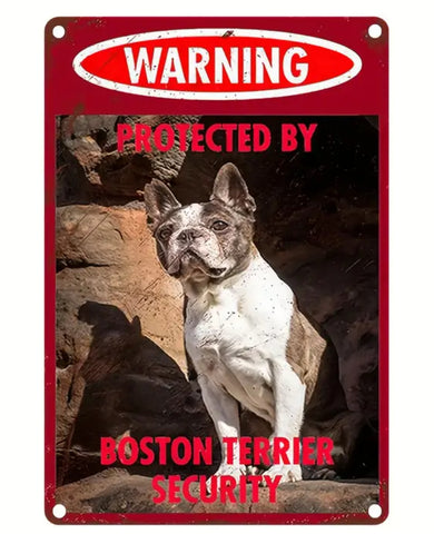 Boston Terrier Türschild / Dekoschild / Blechschild - Sale