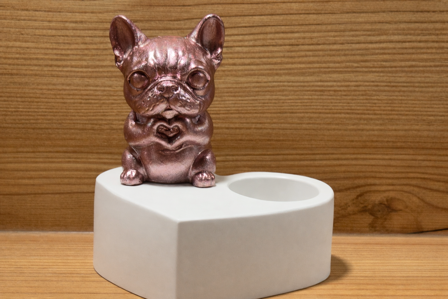 Französische Bulldogge Figur mit Teelichthalter #51