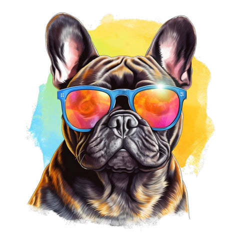 Französische Bulldogge Bügelbild Watercolor #16