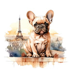 Französische Bulldogge Bügelbild Watercolor #14