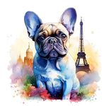 Französische Bulldogge Bügelbild Watercolor #11
