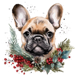 Französische Bulldogge Bügelbild Weihnachten #2