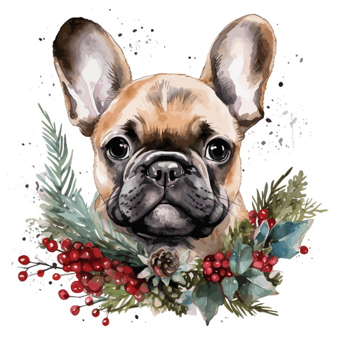 Französische Bulldogge Bügelbild Weihnachten #2