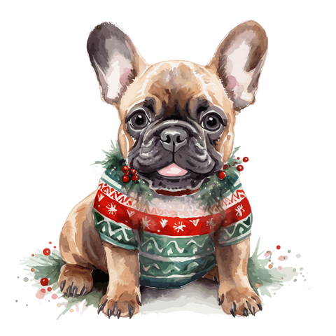 Französische Bulldogge Bügelbild Weihnachten #5