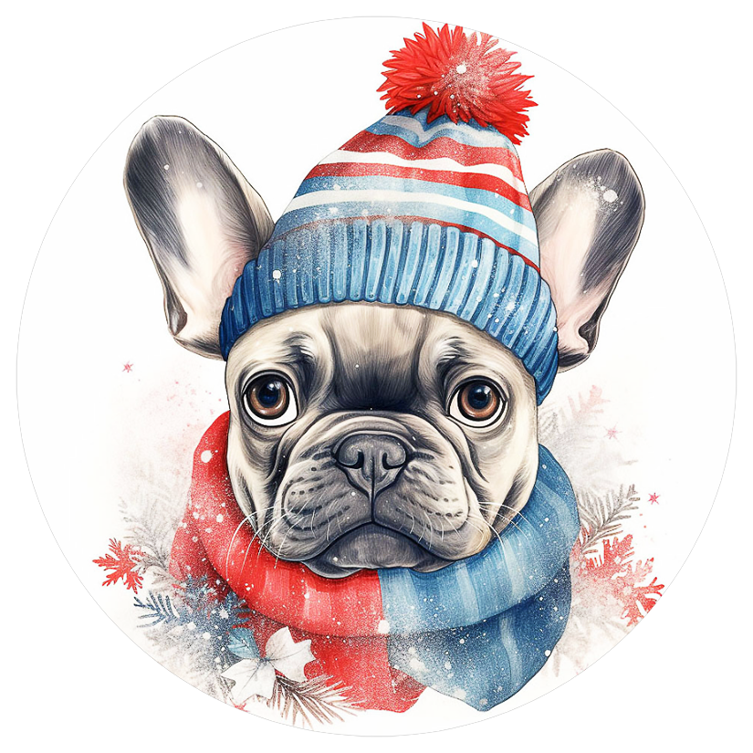 Französische Bulldogge Bügelbild Weihnachten #106