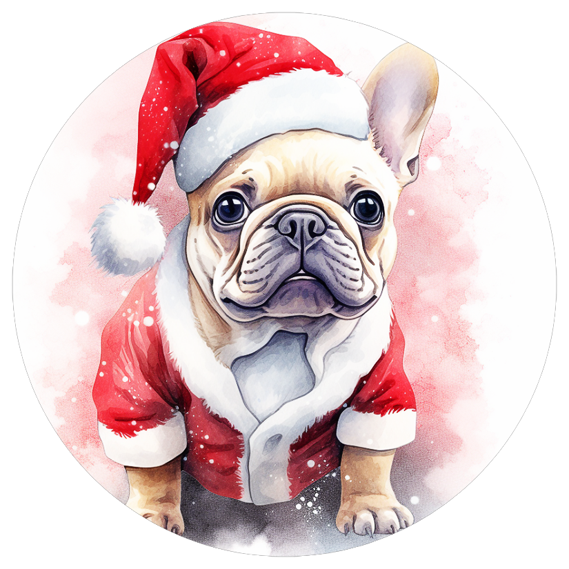 Französische Bulldogge Bügelbild Weihnachten #138