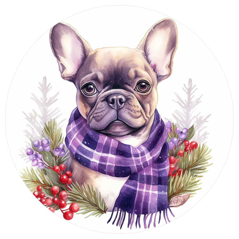 Französische Bulldogge Bügelbild Weihnachten #113