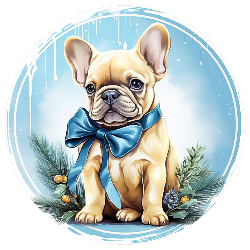 Französische Bulldogge Bügelbild Weihnachten #118