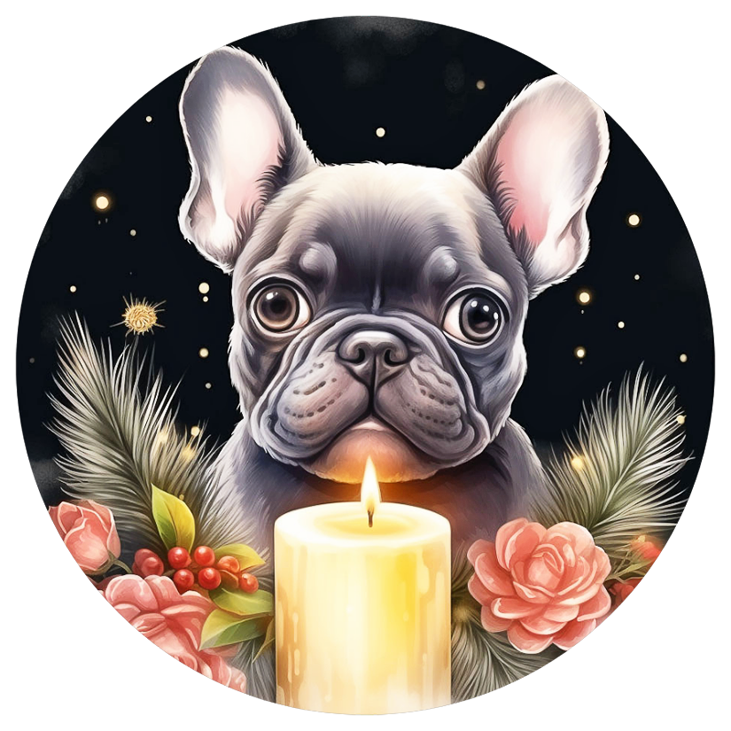 Französische Bulldogge Bügelbild Weihnachten #122