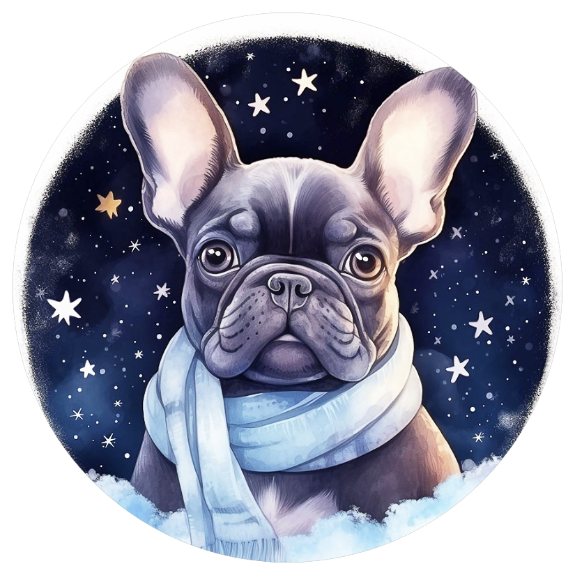 Französische Bulldogge Bügelbild Sterne #4