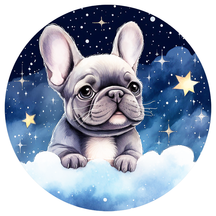 Französische Bulldogge Bügelbild Sterne #12
