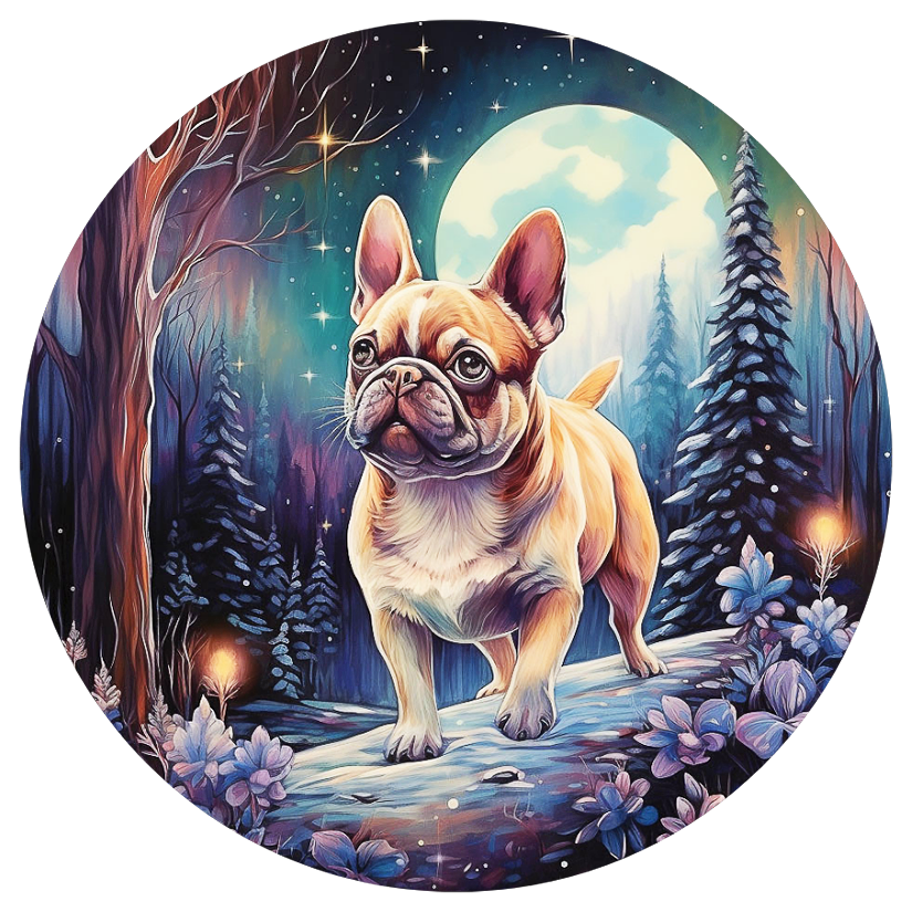 Französische Bulldogge Bügelbild Winter #8
