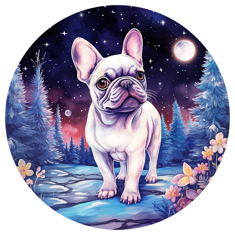 Französische Bulldogge Bügelbild Winter #9