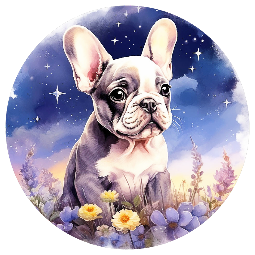 Französische Bulldogge Bügelbild Winter #16