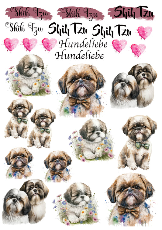 Shih Tzu Wasserschiebefolie / Kerzentattoos #5